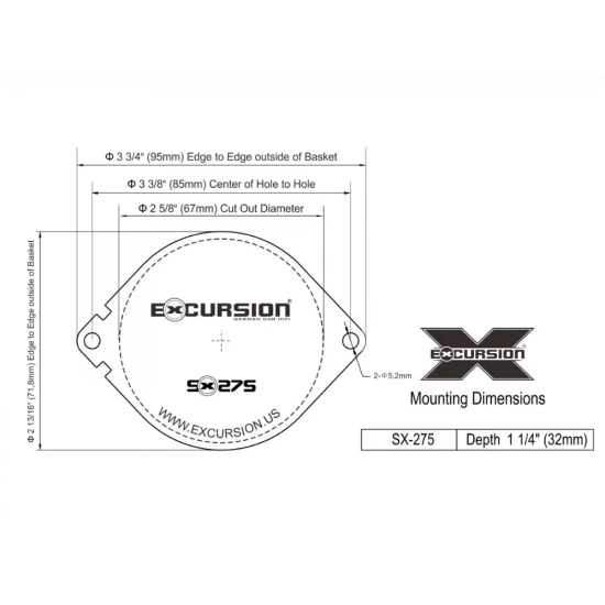 Excursion SX-275 – głośniki średnio-wysokotonowe 70 mm (2,75